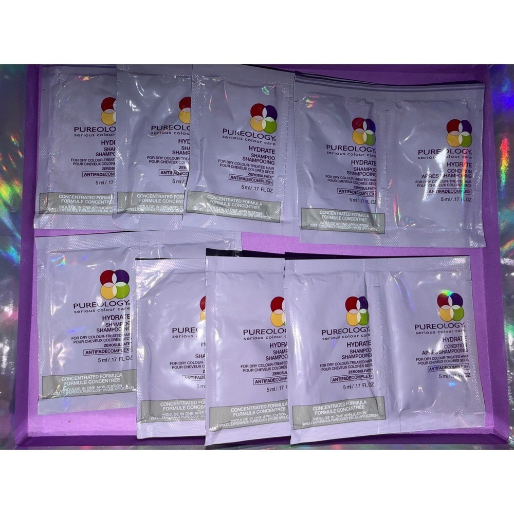 Pureology Hydrate Shampoo Conditioner 8 Sets Travel Packets hair care